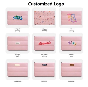 Customer Logo Neoprene <b>Quilted</b> Puffy <b>Makeup</b> Pouch Cosmetic Beauty Skincare Storage Scuba Toilet <b>Bag</b> with Zipper for Women - Product Image 2