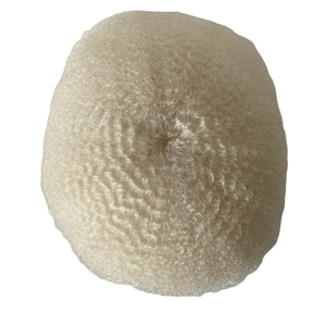 Perruque Afro Wave en <span class=keywords><strong>Cheveux</strong></span> Humains Vierges Péruviens, 6mm, <span class=keywords><strong>Blond</strong></span> <span class=keywords><strong>Platine</strong></span> 60 #   Topper en dentelle complète pour hommes ou femmes noirs - Product Image 6