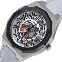 2022 Vintage mécanique squelette en acier inoxydable montre pour hommes de luxe affaires marque Logo personnalisé automatique analogique poignet caoutchouc
