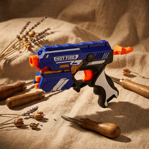 Pistola de Juguete Lanza Dardos Suaves Manual Azul, de Plástico ABS, para Niños, para Fiestas y Juegos - Product Image 5