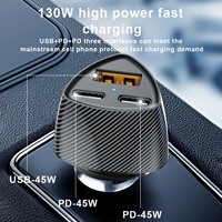 Chargeur de voiture USB avec câble rétractable iPhone PD30W QC18W, chargeur de voiture à charge rapide Type C avec câble 48W haute puissance