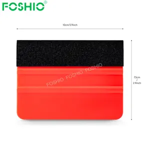 Foshio Custom Design Vinyl Wrap Red Plastic Felt Squeegee