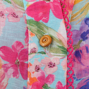 Chemisier ample à imprimé floral <span class=keywords><strong>pour</strong></span> femme, collection 2026, style décontracté, boutonnage frontal, motif botanique, haut vintage OEM/ODM - Product Image 5