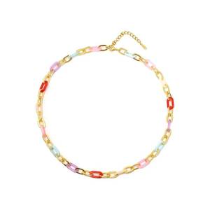 यूरोपीय और अमेरिकी क्रॉस-बॉर्डर गहने स्टेनलेस स्टील डोपामाइन रंग श्रृंखला हार ग्रीष्मकालीन ट्रेंडी रचनात्मक डिजाइन हार - Product Image 5