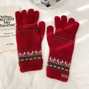 Guantes sin Dedos Desmontables para <span class=keywords><strong>Mujer</strong></span>, Tejido Jacquard Vintage, Resistentes al Viento, Pantalla Táctil, Multicolor, Cálidos, Protección contra el Frío, Otoño/Invierno - Product Image 2