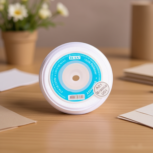 Ruban en satin Iln 0,6 cm 25y Blanc D-01 - Product Image 2