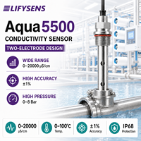 Capteur de conductivité automatique à deux électrodes Aqua5500, sonde en acier inoxydable 316L, affichage numérique pour la surveillance de l'eau industrielle
