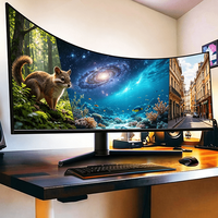 Écran d'ordinateur incurvé OEM/ODM sans cadre, PC incurvé 1K/2K/4K/5K, vente en gros, sans bordure, pour le jeu, 19/34/49 pouces