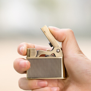 JOBON-Briquet à kérosène rétro à éjection à un bouton, <span class=keywords><strong>porte</strong></span>-cigarette en métal de Chine - Product Image 3