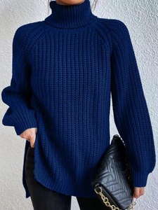 Pull à <span class=keywords><strong>col</strong></span> <span class=keywords><strong>roulé</strong></span> personnalisé pour <span class=keywords><strong>femme</strong></span>, tricot à manches longues, pull d'hiver, mode <span class=keywords><strong>grande</strong></span> <span class=keywords><strong>taille</strong></span>, tricot pour <span class=keywords><strong>femme</strong></span> - Product Image 2