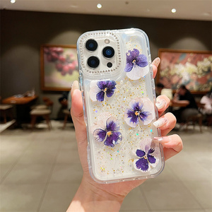 Thời trang đầy màu sắc rõ ràng kim cương nạm Epoxy hoa trường hợp điện thoại cho Xiaomi Redmi <span class=keywords><strong>Note</strong></span> 14 4g trường hợp sang trọng cho phụ nữ - Product Image 1