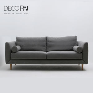 Nórdicos Eruopen tapicería tela suave Sala muebles de madera moderna pierna 2 asiento 3 asiento chaise longue sofá - Product Image 1