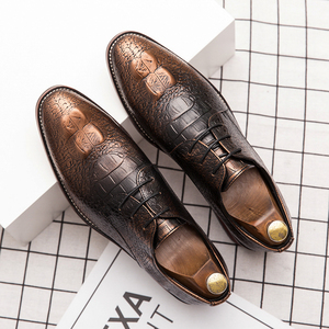 Chaussures habillées de qualité pour hommes en cuir véritable à lacets, taille 38-48, couleur bronze, pour occasions formelles, résistantes à l'usure, pour mariage - Product Image 3