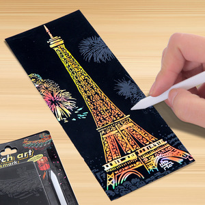 Yuelu YUELU ciudad de fama mundial paisaje nocturno DIY tablero de dibujo niños raspado alumnos raspado papel regalo juguete - Product Image 3
