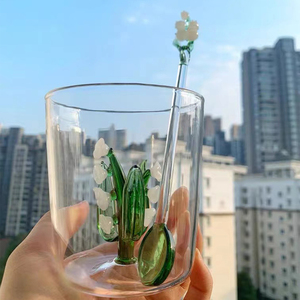 Tasse en verre au Design spécial <span class=keywords><strong>France</strong></span>, cadeau de cérémonie, tasse d'haltère, muguet Flores convallariat - Product Image 4