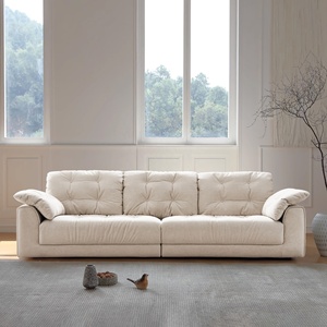 Juego de Sala de Estar de Terciopelo Crema de Lujo Moderno Nórdico Zayshine, Sofá Modular de 3 Plazas, Lavable, para Apartamento, Villa, Sofá Vertical - Product Image 4