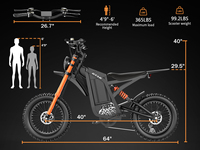 GT16 1500W Moto tout-terrain, Motocross, Vélo électrique, VTT électrique, Vélo, E-bike, Cycle, Dirtbike, Bicicleta, Mtb