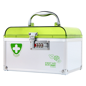 Glosen M8325 Portable Stainless Steel First Aid Box Premium Metal Medicine Case Portable Metal Pill Box
