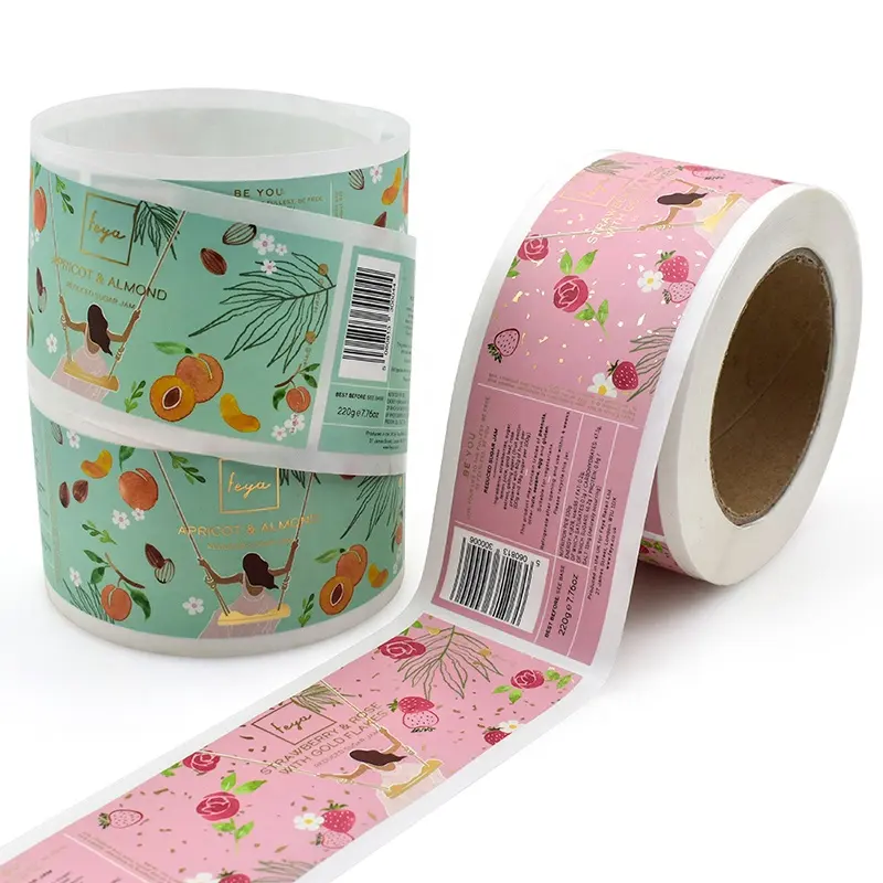 Custom Glossy Laminated Adhesive Paper Labels Roll Printing pantry Sticker For Food