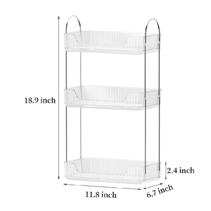 Organisateur de coiffeuse de salle de bain en plastique à 3 niveaux <span class=keywords><strong>Étagère</strong></span> de maquillage moulée par injection pour les cosmétiques Organisateur de coiffeuse de comptoir - Product Image 5
