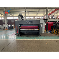 Servo-gestuurde 4-kleuren flexodrukmachine met sleuvenfrees, stans- en stapelmachine voor de productie van 3/5/7-laags golfkartonnen dozen