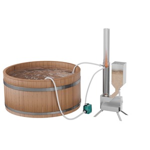 Chauffe-eau à granulés de bois avec échangeur de chaleur à bobine en titane pour piscines extérieures et bains à remous - Product Image 6