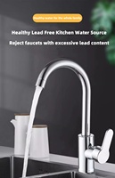 Robinet de cuisine monocommande moderne classique en acier inoxydable, flexible et orientable, mitigeur eau chaude et froide, à poser sur plan