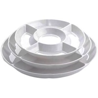 Onbreekbaar restaurant hapjes-snack servies 12 inch wit melamine schaal met 5 compartimenten