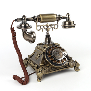 Color bronce Teléfono fijo clásico Intercomunicador de una sola línea Teléfono con cable Vintage para el hogar - Product Image 3