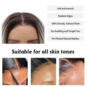 Perruque en dentelle naturelle résistante à la chaleur Gladys, vente flash, fibre premium, dentelle HD 13x3, perruque frontale sans colle, cheveux synthétiques blancs, bruns, blonds - Product Image 4