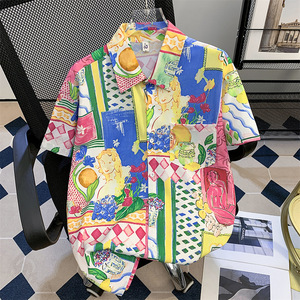 Camisa Hawaiana de Manga Corta para Hombre, Casual y a la Moda, para Vacaciones en la Playa, Personalizable y al por Mayor, Incluyendo Modelos de 1 Pieza para Parejas - Product Image 1