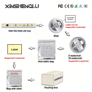 Tira de Luz LED SMD 2835 de Alto Voltaje AC 110V-240V, 120 LED/m, 5M, Flexible, Sin Necesidad de Controlador, 8mm, IP65, Iluminación <span class=keywords><strong>para</strong></span> Gabinetes y Espejos - Product Image 3
