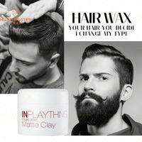 RTS Huati Sifuli INPLAYTHING Pâte mate naturelle sans résidu Tenue forte Cheveux Cire à base d'eau Pommade Mens Cheveux Argile Mat Boue