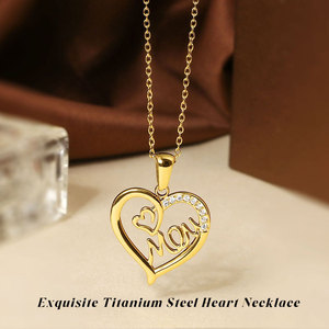 สร้อยคอจี้เพชรประดับทอง 14k 18k ชุบทองบนสแตนเลสสตีล 316L ดีไซน์สวยงาม ของขวัญวันแม่ สร้อยคอสำหรับคุณแม่ - Product Image 4