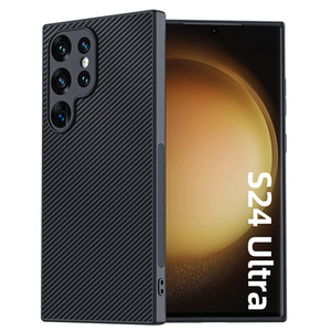 2024 nueva tendencia patrón de <span class=keywords><strong>fibra</strong></span> de carbono Pu cuero a prueba de golpes anticaída contraportada funda de teléfono para S24 S23 S22 Ultra Plus - Product Image 1