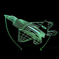 7 couleurs avion avion lampe de Table 3D visuel LED veilleuses enfants Lampara Lampe bébé dormir veilleuse avion luminaire