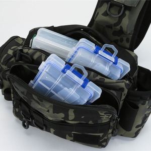 Bolsa para señuelos impermeable con cremallera de tela Oxford, 6 mosquetones, correa ajustable para el hombro, capacidad grande inferior a 10L - Product Image 3