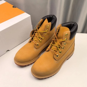 Chaussures de luxe originales de créateur, imperméables, à lacets, mocassins à bout en acier, légères, durables, bottes de travail pour hommes, jaunes - Product Image 1