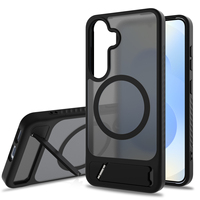 Coque de téléphone portable Samsung S25 effet peau, compatible charge sans fil, magnétique, avec support intégré pour tous les téléphones