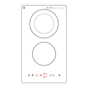Table de cuisson intelligente 2 brûleurs, plaque chauffante électrique radiant 120V, design encastrable avec pieds de comptoir, plaque <span class=keywords><strong>vitrocéramique</strong></span> - Product Image 4