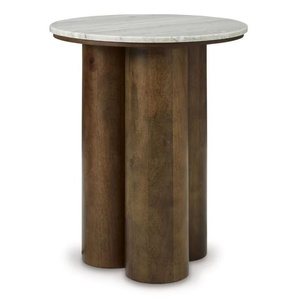 Table d'appoint décorative en bois massif de qualité supérieure avec artisanat sculpté à la main, meuble élégant pour chambre à coucher et salon - Product Image 2