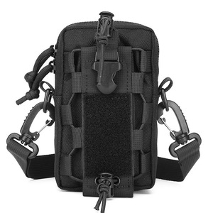Nylon Waist Phone Bag With Water Bottle Pouch Adjustable Band Outdoor Sports Black - Product Image 2