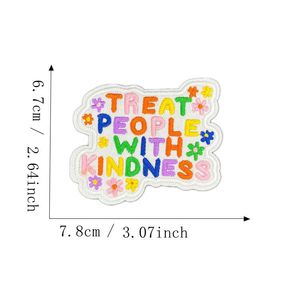 Patchs thermocollants brodés de lettres colorées, patchs en <span class=keywords><strong>tissu</strong></span> fusibles Courage pour chapeaux, vêtements de filles, mignons pour enfants - Product Image 6