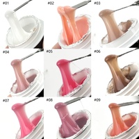 Gel UV de construction pour ongles de haute qualité 15ml – Blanc, Rose, Transparent, Nude, Rose Lacté, Blanc – Auto-nivelant