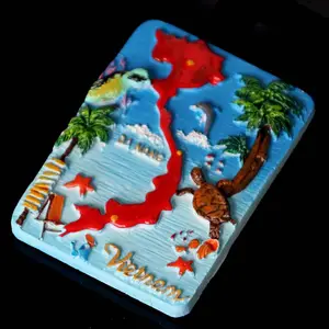 Wholesale custom logo design Myanmar Greece Vietnam tourist souvenir resin Island fridge magnet