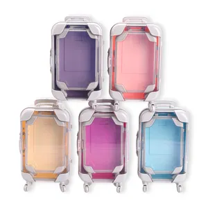 Suitcase Plastic Box Set 2 In 1 Cosmetic Box Mini Suitcase Can Be Used As Wedding Party Gift Giveaways Candy Containers