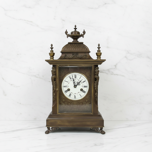 Horloge de table/pendule de style antique européen, réveil baroque/victorien, à mécanisme à goupilles, livraison en 15 jours - Product Image 1