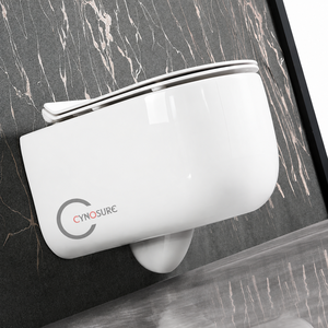 Inodoro de cerámica compacto suspendido en la pared, inodoro moderno que ahorra espacio para baño, WC. - Product Image 1