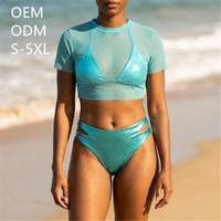 Nieuwe Europese en Amerikaanse badpakken voor dames, sexy bikini met riem en open rug, Trinidad carnaval maandag outfit, 3-delig, plus size