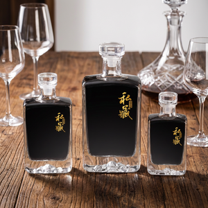 Botellas de Vidrio Cuadradas y Planas Vacías de 750 ml, 500 ml, 16 oz, 1 L, 1.5 L para Licores y Whisky, con Tapón de Goma, para Whisky, Vodka y Ginebra - Product Image 6